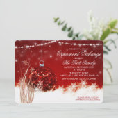 Ornament Exchange Vakantie Party Uitnodiging (Staand voorkant)