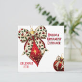 Ornament Exchange Vakantie Party Uitnodiging (Staand voorkant)