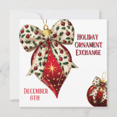 Ornament Exchange Vakantie Party Uitnodiging (Voorkant)