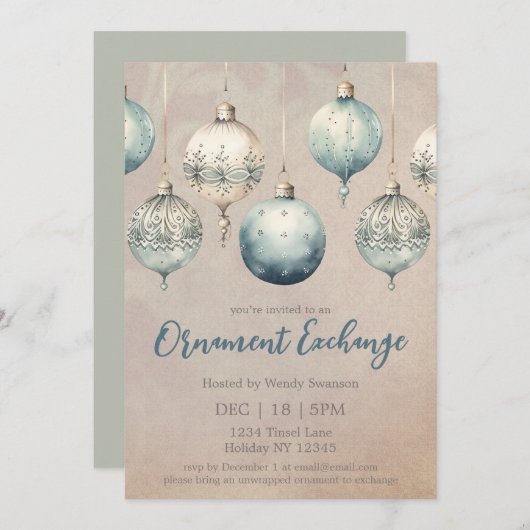 Ornament Exchange  vakantieontwerp Kaart (Voorkant / Achterkant)