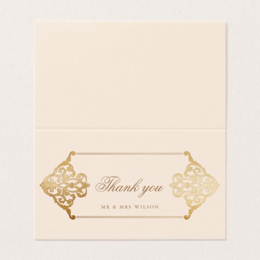  ornament faux folie Hartelijk dank Kaart (Buitenkant ongevouwen)