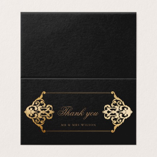  ornament faux folie Hartelijk dank Kaart (Buitenkant ongevouwen)