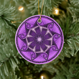 Ornament februari Birthstone Amethyst Mandala