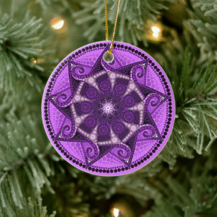 Ornament februari Birthstone Amethyst Mandala