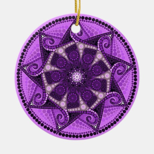 Ornament februari Birthstone Amethyst Mandala (Voorkant)