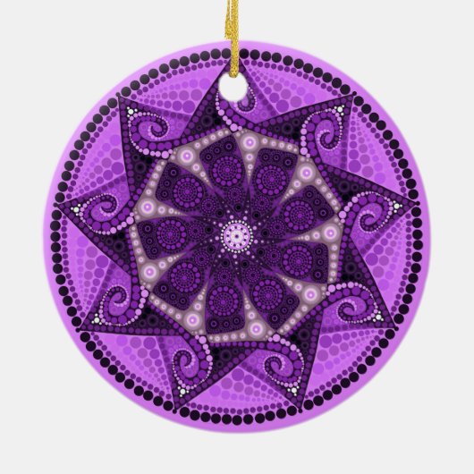 Ornament februari Birthstone Amethyst Mandala (Achterkant)