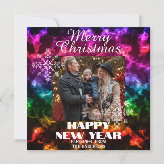 Ornament Foto Multikleurig Feestdagenkaart (Voorkant)