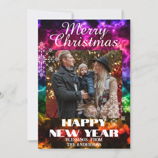 Ornament Foto Multikleurig Feestdagenkaart (Voorkant)