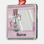 Ornament, Foto & Name Sjabloon, Cat Snowman Metalen Ornament (Links)