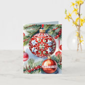   Ornament Foto & Recept Kerstmis Kaart (Gele Bloem)