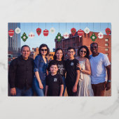 Ornament Foto Red Merry Kerstmis JOY Folie Feestdagenkaart (Achterkant)