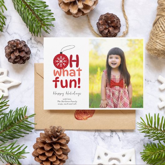 Ornament Fun Flat Holiday Kaart