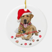 Ornament gele lab Santa Paws (Achterkant)
