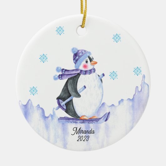 Ornament gepersonaliseerde pinguïn (Voorkant)
