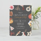 Ornament Gift Exchange Vakantie Party Kaart (Staand voorkant)