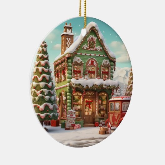 Ornament Gingerbread Snoep Cottage (Rechts)