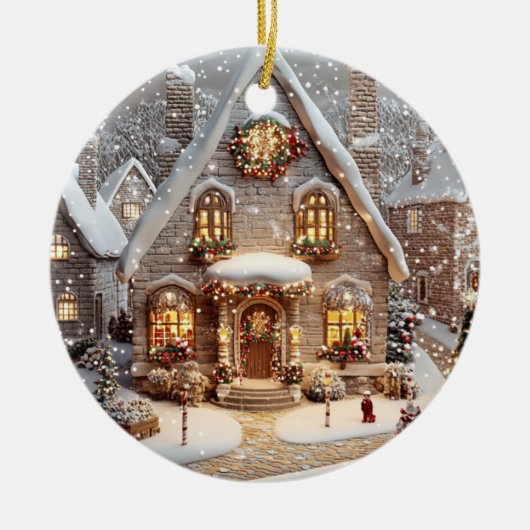 Ornament Gingerbread Snoep Cottage (Voorkant)