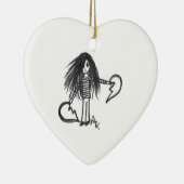 Ornament Girl, Black & White Broken Half Heart (Rechts)