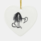 Ornament Girl, Black & White Broken Half Heart (Voorkant)