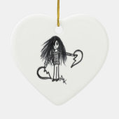 Ornament Girl, Black & White Broken Half Heart (Achterkant)