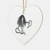 Ornament Girl, Black & White Broken Half Heart (Links)
