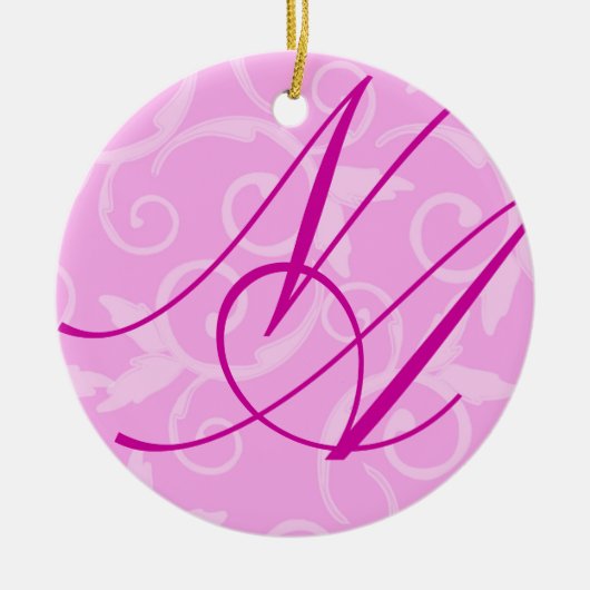 Ornament - Girly Swirl Monogram (Voorkant)