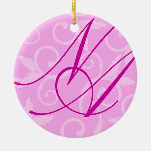Ornament - Girly Swirl Monogram (Achterkant)
