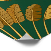 Ornament Golden palmbomen op een groene achtergron Poster (Hoek)