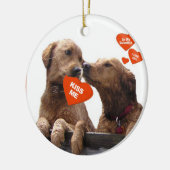 ORNAMENT - GOLDEN RETRIEVER VALENTIJN KISSES (Links)