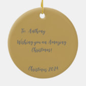 Ornament Golden Snowman met Rozen (Achterkant)