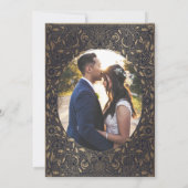  Ornament gouden foto bruiloft uitnodiging (Achterkant)