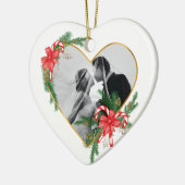 Ornament gouden harten frame met strik en boom (Links)