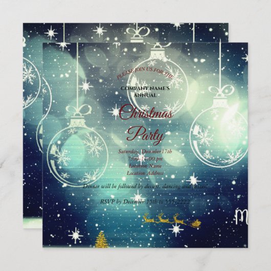 Ornament, gouden rendieren en Santa Claus (Voorkant / Achterkant)