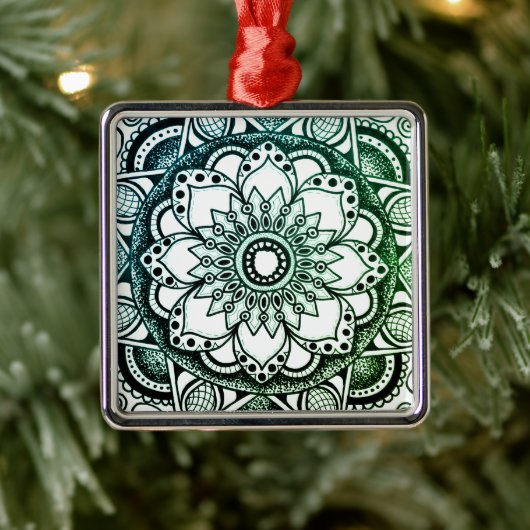 Ornament Green and Blue Sharpie Mandala (Boom)