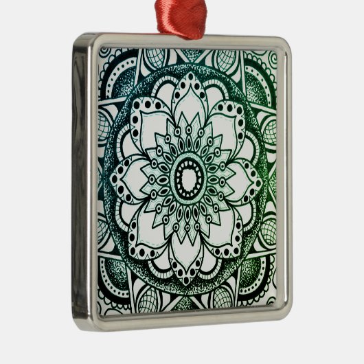 Ornament Green and Blue Sharpie Mandala (Rechts)