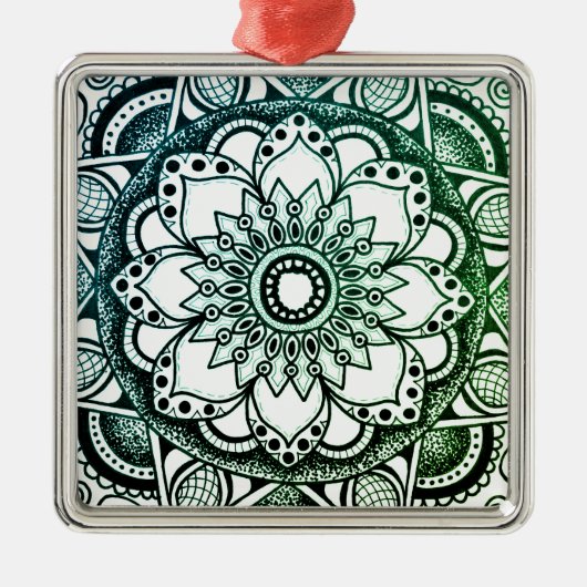 Ornament Green and Blue Sharpie Mandala (Voorkant)