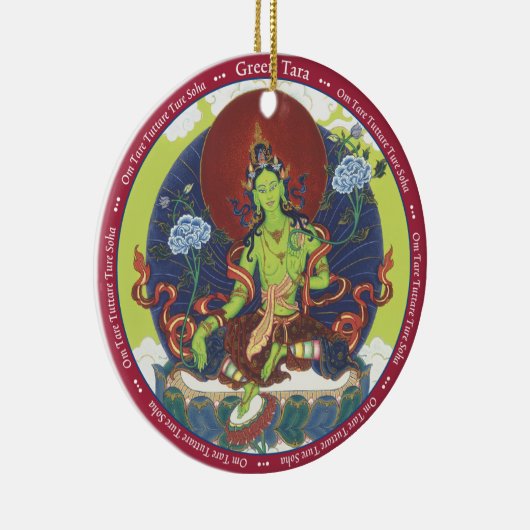 ORNAMENT Green Tara en sluit haar gezicht (Rechts)