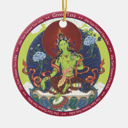 ORNAMENT Green Tara en sluit haar gezicht (Voorkant)