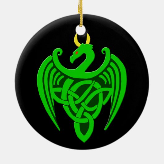 Ornament Groene Keltische draak (Achterkant)