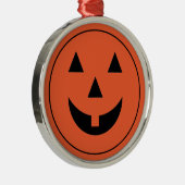 Ornament-Halloween pompoen gezicht Metalen Ornament (Rechts)