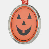 Ornament-Halloween pompoen gezicht Metalen Ornament (Links)