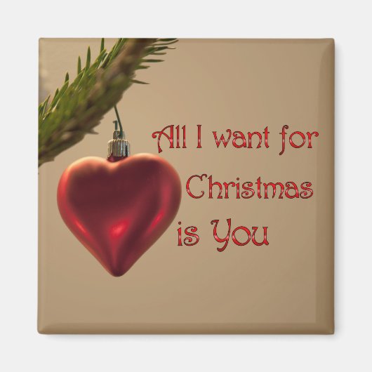 Ornament hart - alles wat ik voor kerstmis wil magneet (Voorkant)