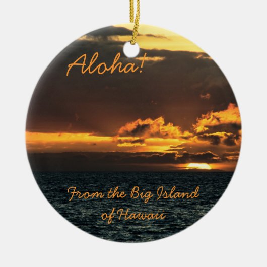 Ornament: Hawaii Sunset (Circle) Keramisch Ornament (Voorkant)