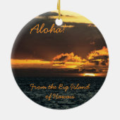 Ornament: Hawaii Sunset (Circle) Keramisch Ornament (Achterkant)