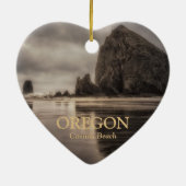 Ornament: Haystack Rock and Needles (Hart) Keramisch Ornament (Achterkant)