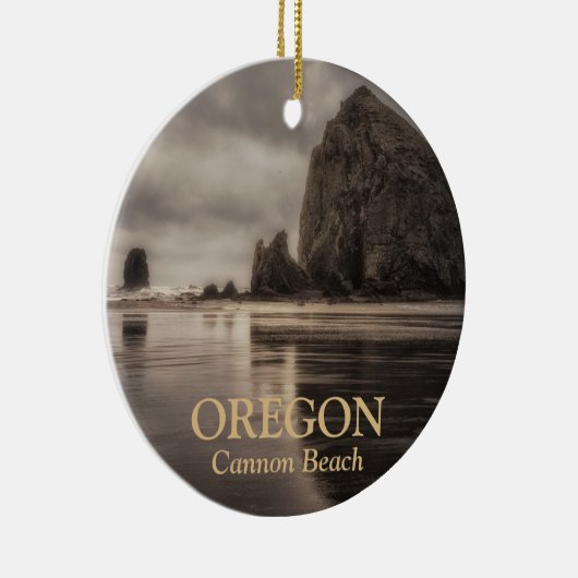 Ornament: Haystack Rock Rock and Needles (Circle) Keramisch Ornament (Rechts)