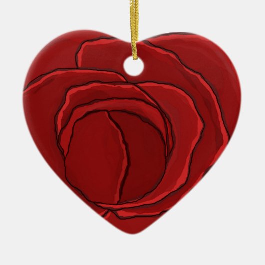 Ornament Heart "Red Rose" (Voorkant)