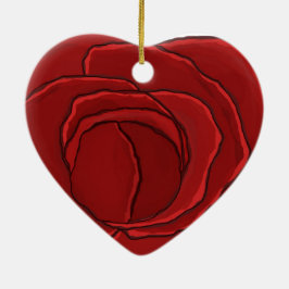 Ornament Heart "Red Rose"