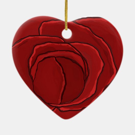 Ornament Heart "Red Rose" (Achterkant)