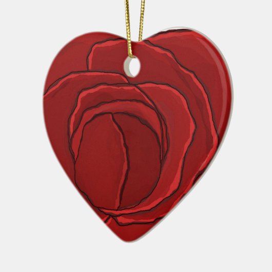 Ornament Heart "Red Rose" (Links)